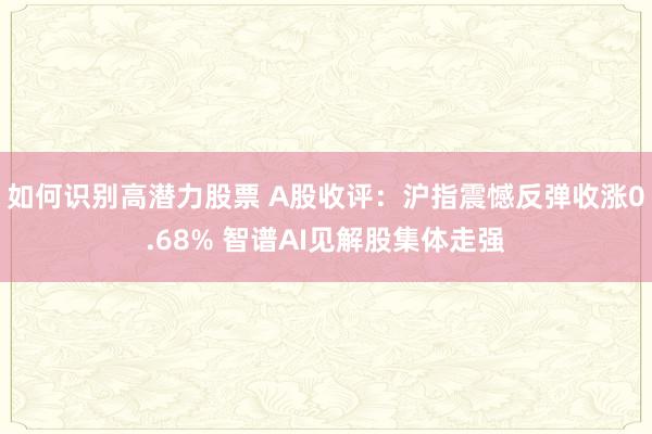 如何识别高潜力股票 A股收评：沪指震憾反弹收涨0.68% 智谱AI见解股集体走强