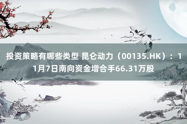 投资策略有哪些类型 昆仑动力（00135.HK）：11月7日南向资金增合手66.31万股