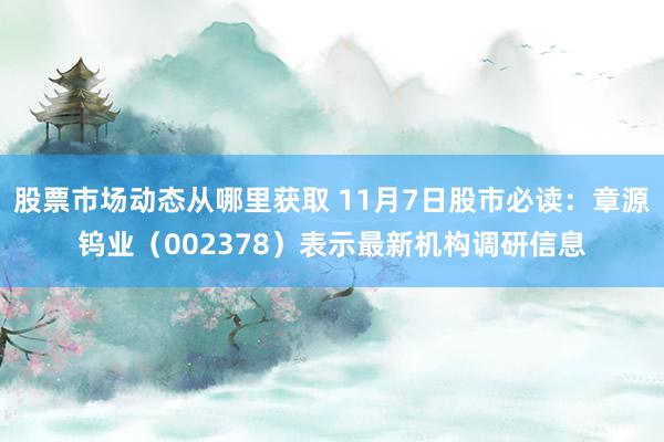 股票市场动态从哪里获取 11月7日股市必读：章源钨业（002378）表示最新机构调研信息