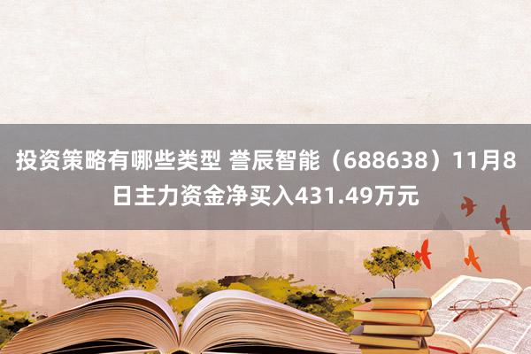 投资策略有哪些类型 誉辰智能（688638）11月8日主力资金净买入431.49万元