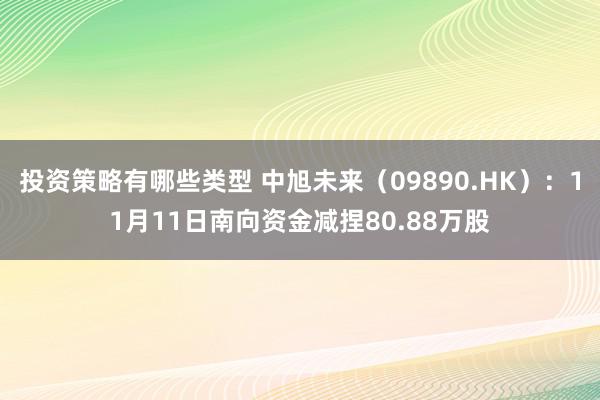 投资策略有哪些类型 中旭未来（09890.HK）：11月11日南向资金减捏80.88万股