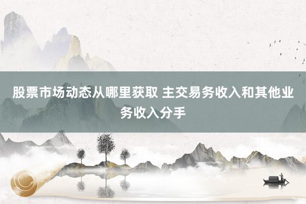 股票市场动态从哪里获取 主交易务收入和其他业务收入分手