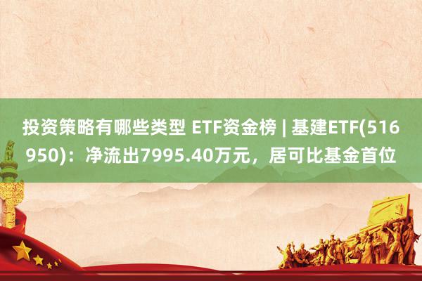 投资策略有哪些类型 ETF资金榜 | 基建ETF(516950)：净流出7995.40万元，居可比基金首位