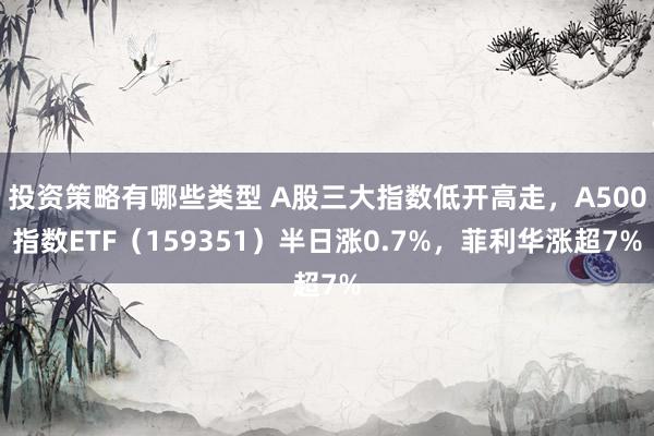 投资策略有哪些类型 A股三大指数低开高走，A500指数ETF（159351）半日涨0.7%，菲利华涨超7%