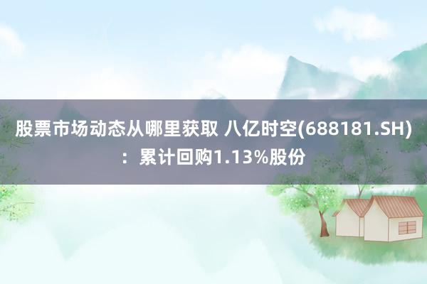 股票市场动态从哪里获取 八亿时空(688181.SH)：累计回购1.13%股份