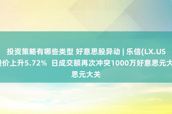 投资策略有哪些类型 好意思股异动 | 乐信(LX.US)股价上升5.72%  日成交额再次冲突1000万好意思元大关