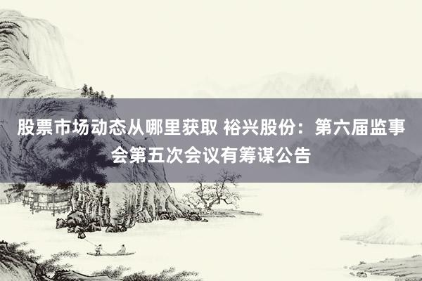 股票市场动态从哪里获取 裕兴股份：第六届监事会第五次会议有筹谋公告