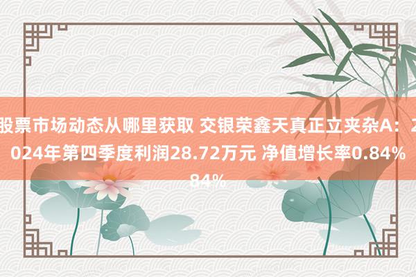 股票市场动态从哪里获取 交银荣鑫天真正立夹杂A：2024年第四季度利润28.72万元 净值增长率0.84%