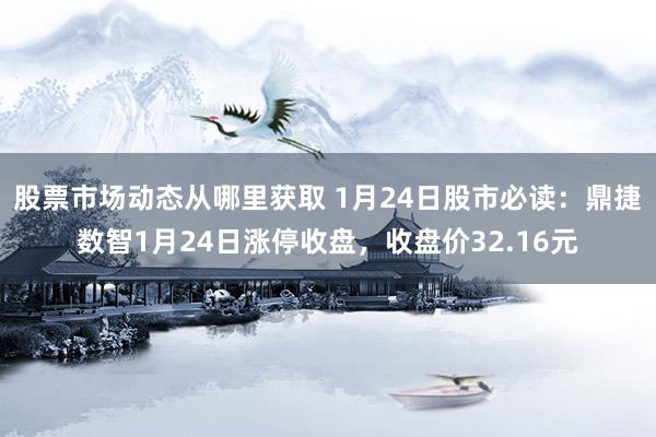 股票市场动态从哪里获取 1月24日股市必读：鼎捷数智1月24日涨停收盘，收盘价32.16元