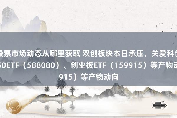 股票市场动态从哪里获取 双创板块本日承压，关爱科创板50ETF（588080）、创业板ETF（159915）等产物动向