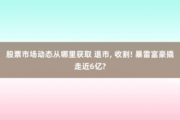 股票市场动态从哪里获取 退市, 收割! 暴雷富豪撬走近6亿?