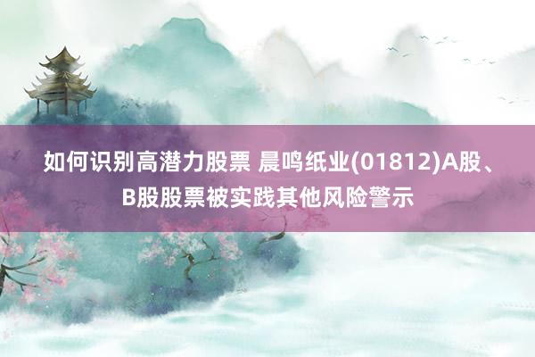 如何识别高潜力股票 晨鸣纸业(01812)A股、B股股票被实践其他风险警示